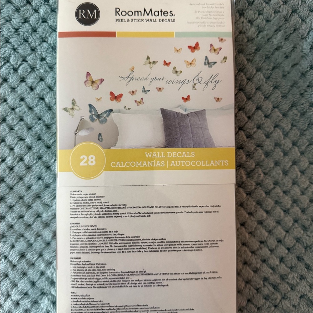 NWT RoomMates Multicolor Butterfly Spread Your Wings and Fly Wall Stickers